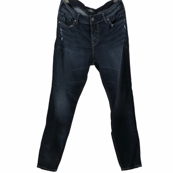Silver Jeans Avery Dark Wash Ankle Skinny - Picture 1 of 6